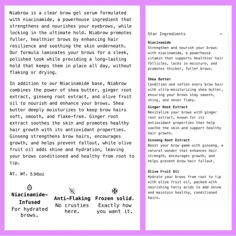 Toyfactory Niabrow Serum Brow Gel Clear skin first makeup - Picture 3 of 6